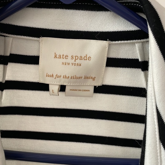 Kate Spade nautical stripe double breasted jacket in cream and black stripe - Picture 3 of 4